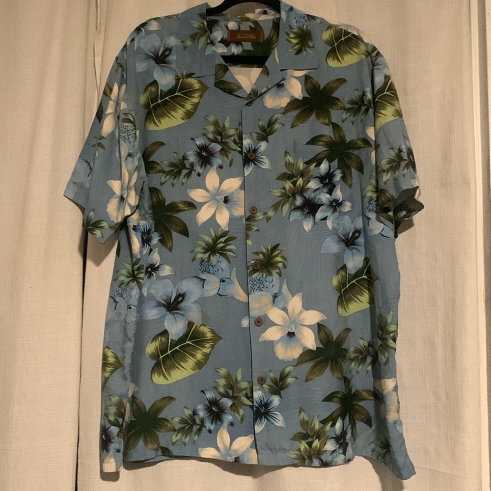 Jasso Elba Men’s Tropical Floral print button down short sleeve shirt sz XL